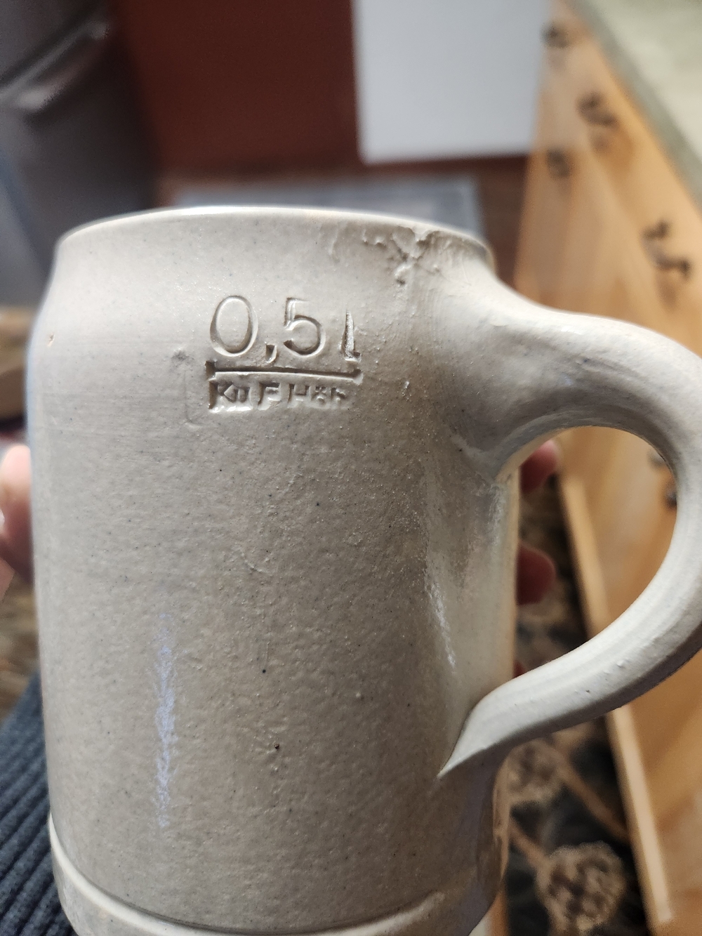 Chiemsee Ski School Ceramic Stein with Blue Mountain Graphic - Picture 2 of 9